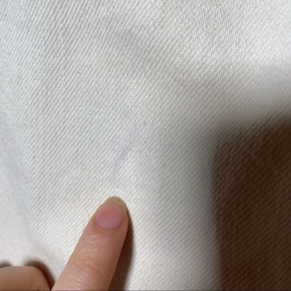 american eagle white crop wide leg hem raw 100% cotton button fly sz 16 short - Picture 4 of 10